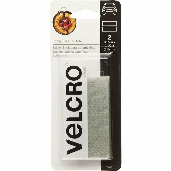 Velcro Brand Brand 1-1/2 In. x 3-1/2 In. White Sticky Back For Auto Hook & Loop Strip, 2PK 90879